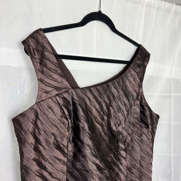 Dana Kay plus size satin formal tank top asymmetric neckline sz 18 dressy - Picture 3 of 8